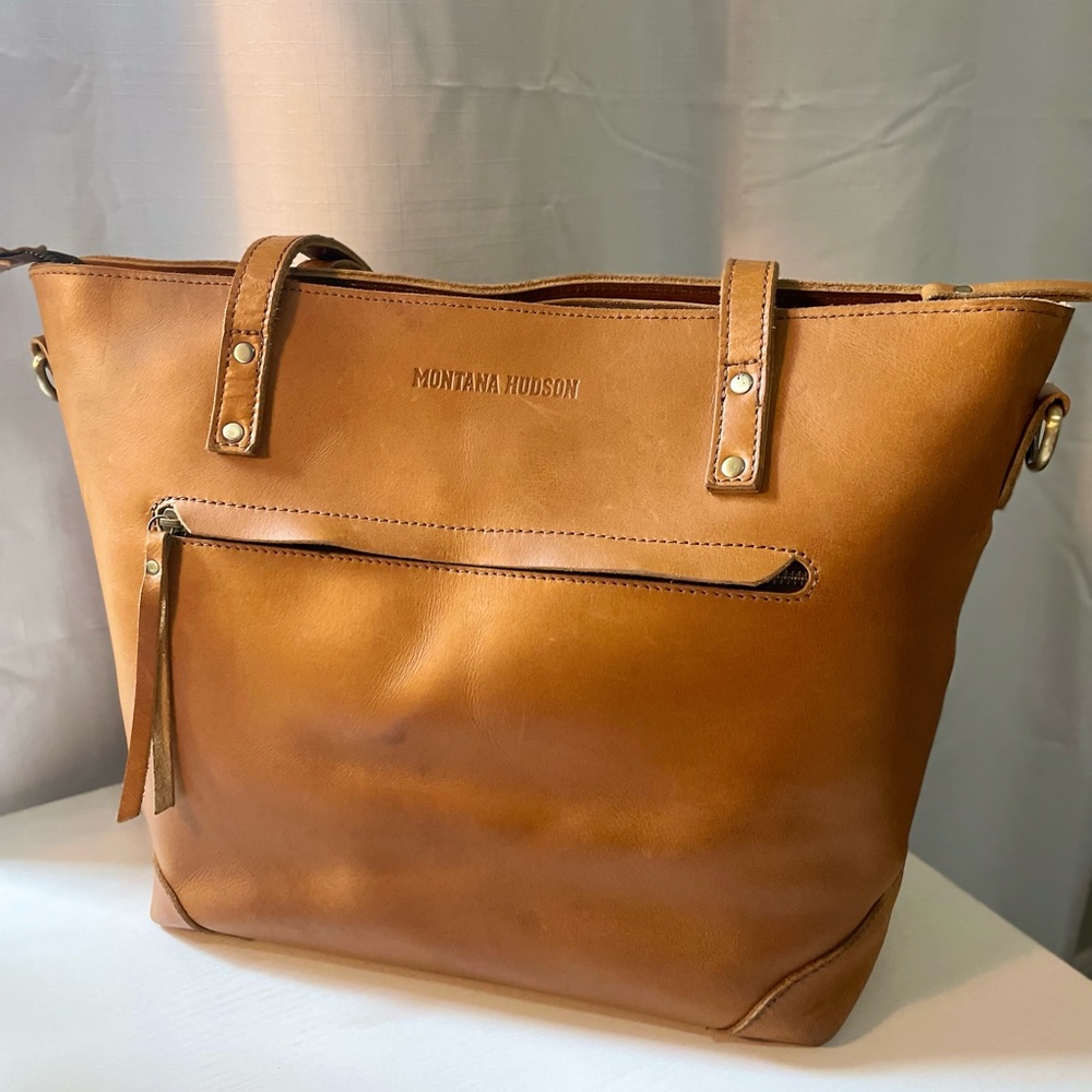 Tan Leather Tote Bag